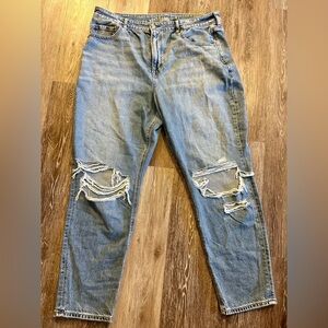 Distressed Blue Jeans